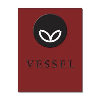 Cover of Vessel Catalog, showing black circle with white leaves