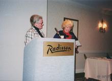 Betsy Eldridge (GBW Pres) and Jean Stephenson (retiring Journal Editor)